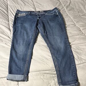 Antique Rivet Blue Skinny Jeans